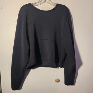 Athleta Women's Black Pullover Sweatshirt XL Long Sleeve Zip Pocket gym